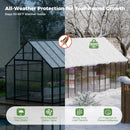 [10X24FT] Heavy-Duty Outdoor Aluminum Polycarbonate Greenhouse With Roof Vents, 4MM (SAK97032) - Saksby Wholesale - All Weather Protection