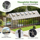 [10X28FT] Heavy-Duty Outdoor Aluminum Polycarbonate Greenhouse With Roof Vents And Swing Doors, 4MM (SAK24618) - Saksby Wholesale - Features