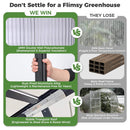 [10X28FT] Heavy-Duty Outdoor Aluminum Polycarbonate Greenhouse With Roof Vents And Swing Doors, 4MM (SAK24618) - Saksby Wholesale - Material