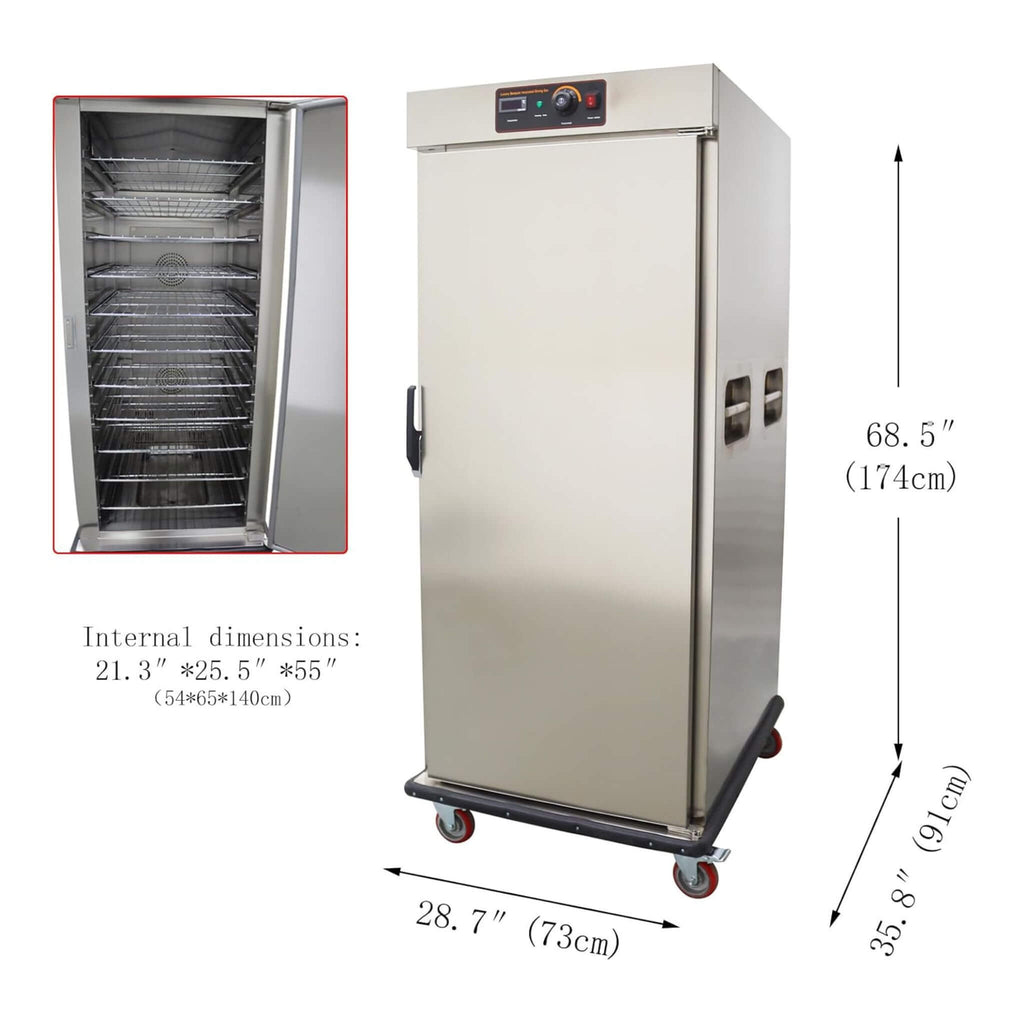 11-Layer Commercial Stainless Steel Heated Food Warmer Cabinet (SAK64820) - Saksby Wholesale - Outer and Internal Dimensions
