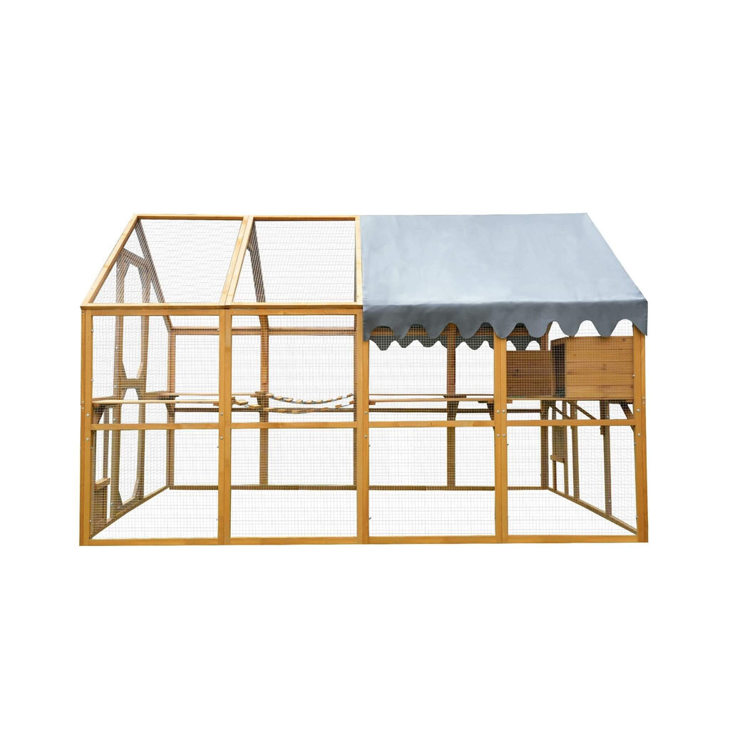 110-Inch Large Outdoor Kitten Playpen Chicken Coop With Waterproof Cover (SAK15370) - Saksby Wholesale - Side View