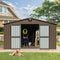 [11X12FT] Outdoor Backyard Storage Metal Shed With Galvanized Steel Frame, Windows, And Lockable Doors (SAK60167) - Saksby Wholesale - Outdoor Setup
