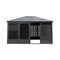 [11X14FT] Premium Four Season Outdoor Aluminum Hardtop Gazebo Sunroom With Galvanized Steel Roof, Sliding Doors And Movable PVC Screen Walls (SAK88776) - Saksby Wholesale - Front View