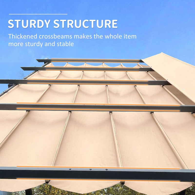 [11X16FT] Heavy-Duty Outdoor Retractable Aluminum Pergola With Weather-Resistant Canopy (SAK91853) - Saksby Wholesale - Structure