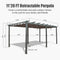[11X20FT] Premium Outdoor Retractable Aluminum Pergola Gazebo With Weather-Resistant Canopy (SAK54612) - Saksby Wholesale - Dimensions