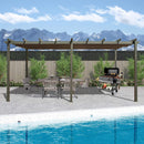 [11X20FT] Premium Outdoor Retractable Aluminum Pergola Gazebo With Weather-Resistant Canopy (SAK54612) - Saksby Wholesale - Lifestyle