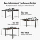[11X20FT] Premium Outdoor Retractable Aluminum Pergola Gazebo With Weather-Resistant Canopy (SAK54612) - Saksby Wholesale - Multiple Modes