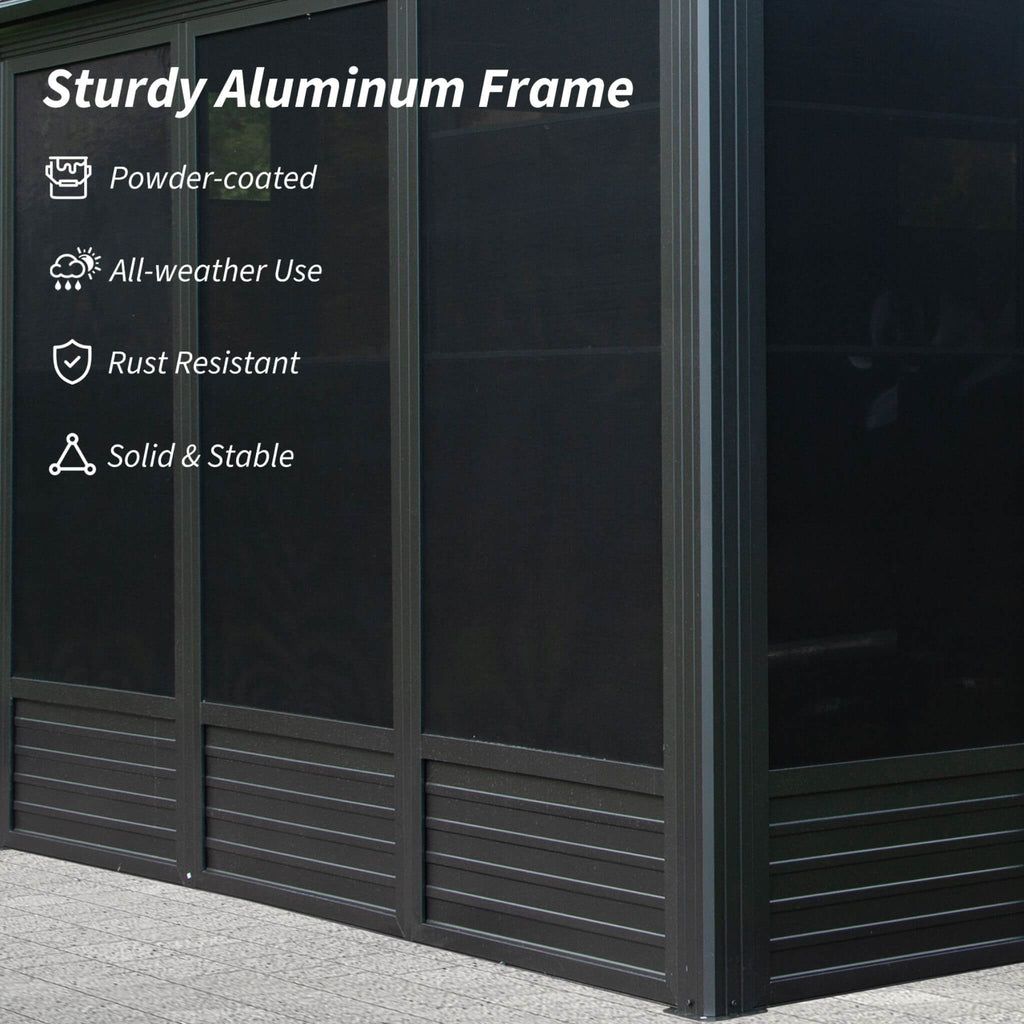 [11X21FT] Alora Outdoor All-Season Solarium Sunroom Gazebo With Galvanized Steel Roof (SAK42018) - Saksby Wholesale - Frame Features