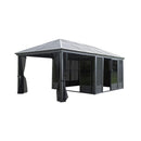 [11X21FT] Alora Outdoor All-Season Solarium Sunroom Gazebo With Galvanized Steel Roof (SAK42018) - Saksby Wholesale - Left Side View