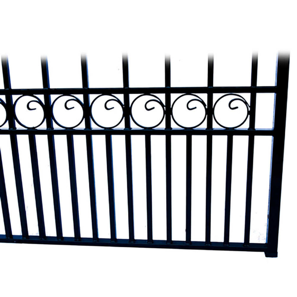 [12-18FT] Aleko London Powder Coated Galvanized Steel Dual Swing Driveway Gate [DGLOND-AP] (SAK48520) - Saksby Wholesale - Below Design