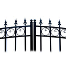 [12-18FT] Aleko London Powder Coated Galvanized Steel Dual Swing Driveway Gate [DGLOND-AP] (SAK48520) - Saksby Wholesale - Top Center Design