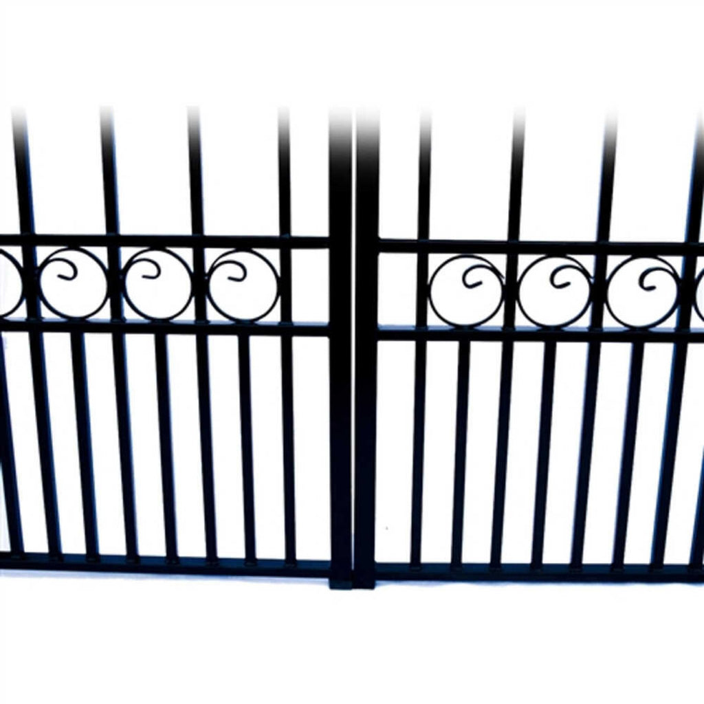 [12-18FT] Aleko Paris Style Steel Premium Dual Swing Driveway Gate [DGPARD-AP] (SAK97031) - Saksby Wholesale - Middle Part View