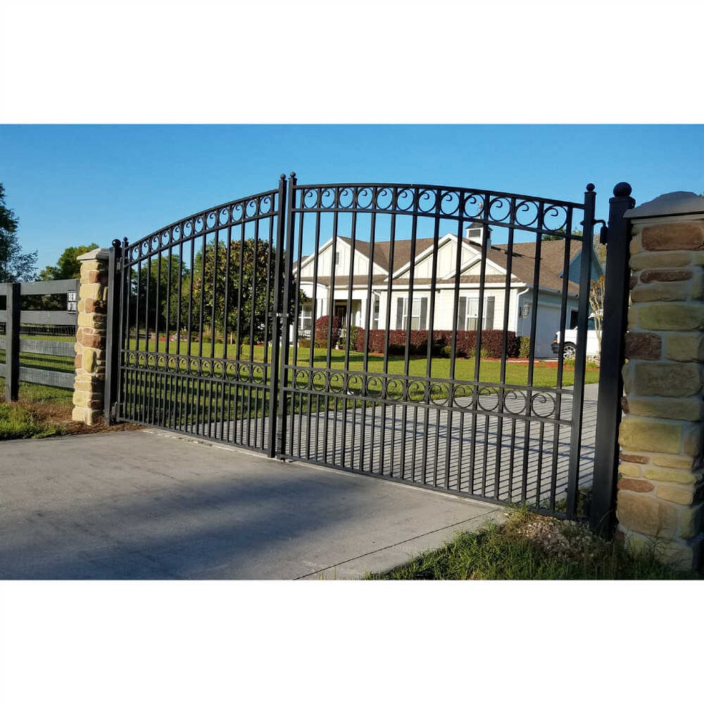 [12-18FT] Aleko Paris Style Steel Premium Dual Swing Driveway Gate [DGPARD-AP] (SAK97031) - Saksby Wholesale - Product In Use