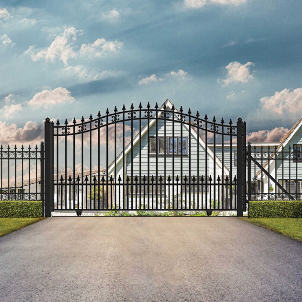 [12-18FT] Aleko St. Louis Style Steel Sliding Driveway Gate [DGSPTSSL-AP] (SAK64978) - Saksby Wholesale - Lifestyle Image