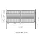 [12-18FT] Barcelona Powder Coated Steel Galvanized Dual Swing Driveway Gate [DGBARCD-AP] (SAK25978) - Saksby Wholesale - Dimensions