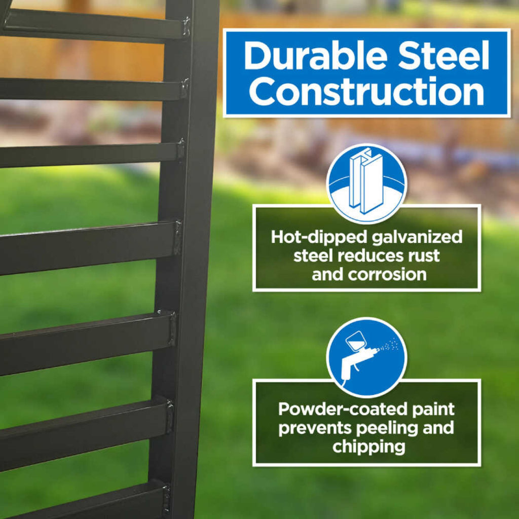 [12-18FT] Barcelona Powder Coated Steel Galvanized Dual Swing Driveway Gate [DGBARCD-AP] (SAK25978) - Saksby Wholesale - Structure Details