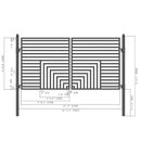 [12-18FT] Florence Powder Coated Galvanized Steel Dual Swing Driveway Gate [DGFLORD-AP] (SAK48168) - Saksby Wholesale - Dimensions