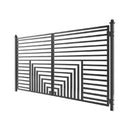 [12-18FT] Florence Powder Coated Galvanized Steel Dual Swing Driveway Gate [DGFLORD-AP] (SAK48168) - Saksby Wholesale - Side View