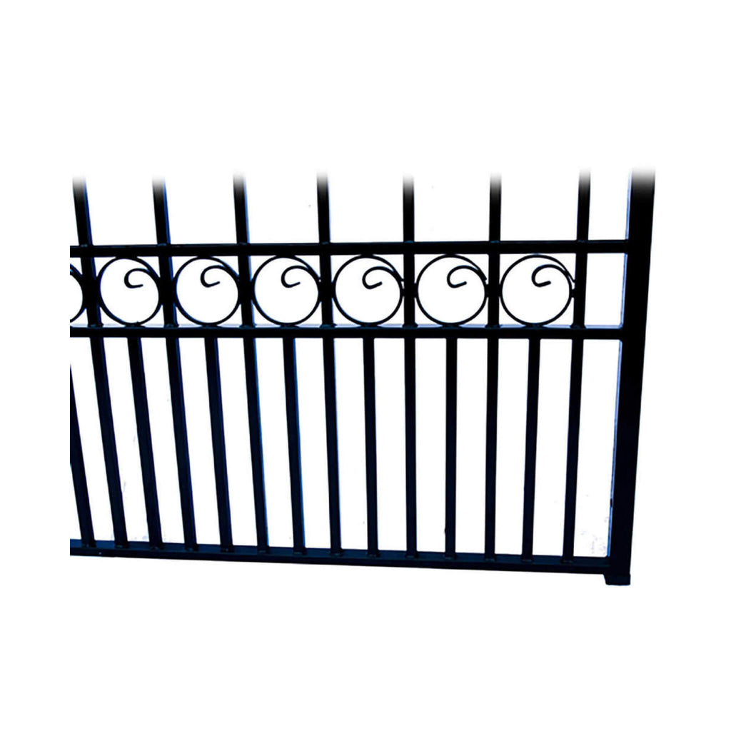 [12-18FT] London-Style Powder-Coated Galvanized Steel Dual Swing Driveway Gate [DGLOND-AP] (SAK48520) - Saksby Wholesale - Below Design
