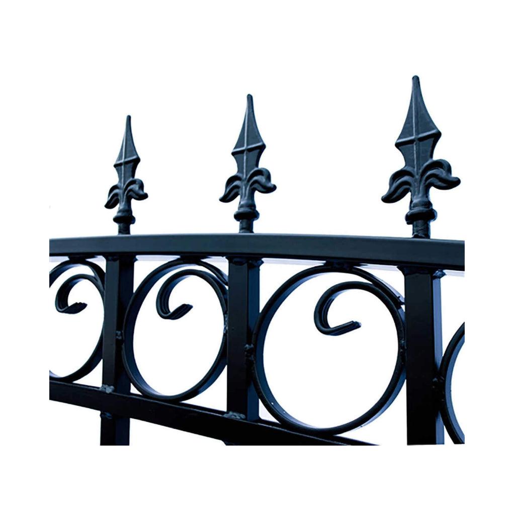 [12-18FT] London-Style Powder-Coated Galvanized Steel Dual Swing Driveway Gate [DGLOND-AP] (SAK48520) - Saksby Wholesale - Design Details