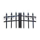 [12-18FT] London-Style Powder-Coated Galvanized Steel Dual Swing Driveway Gate [DGLOND-AP] (SAK48520) - Saksby Wholesale - Top Center Design