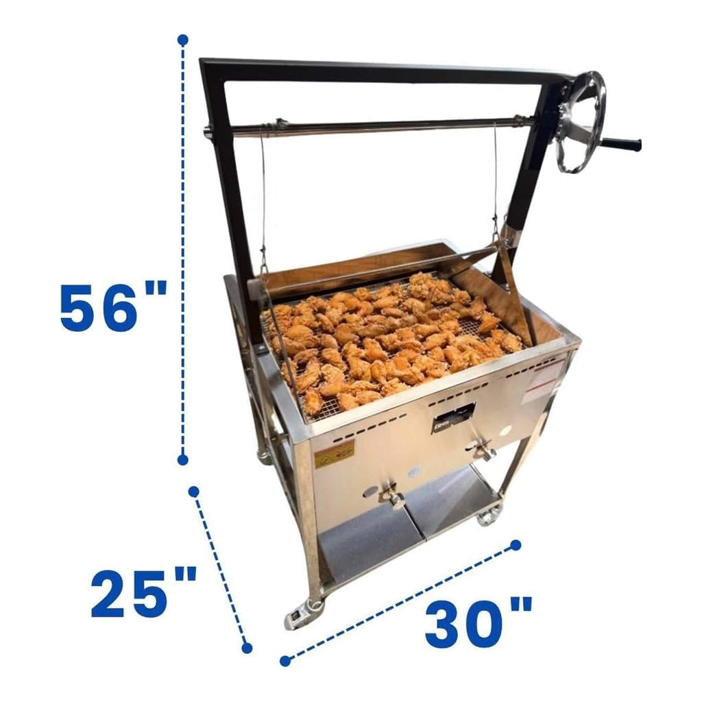 12-Gallon Commercial Outdoor Propane Deep Fryer With Cart (SAK69023) - Saksby Wholesale - Dimensions
