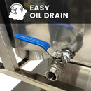 12-Gallon Commercial Outdoor Propane Deep Fryer With Cart (SAK69023) - Saksby Wholesale - Easy Oil Drain