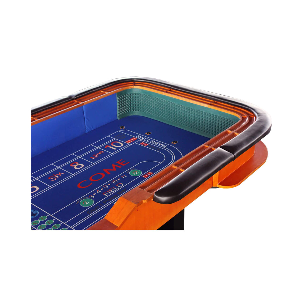 12FT Deluxe Casino Craps Game Table With Full Drink Rail (SAK68021) - Saksby Wholesale - Corner View