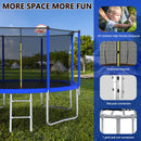 12FT Outdoor Backyard Trampoline For Kids And Adults With Basketball Hoop And Safety Enclosure (SAK15723) - Features View