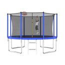 12FT Outdoor Backyard Trampoline For Kids And Adults With Basketball Hoop And Safety Enclosure (SAK15723) - With Kid View