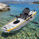 12FT Portable Lightweight Inflatable PVC Fishing Kayak With Pedal System (SAK64328) - Saksby Wholesale - Lifestyle Image In Front View