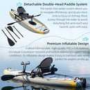 12FT Portable Lightweight Inflatable PVC Fishing Kayak With Pedal System (SAK64328) - Saksby Wholesale - Paddle System And Inflatable Design Details