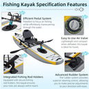 12FT Portable Lightweight Inflatable PVC Fishing Kayak With Pedal System (SAK64328) - Saksby Wholesale - Specification Features