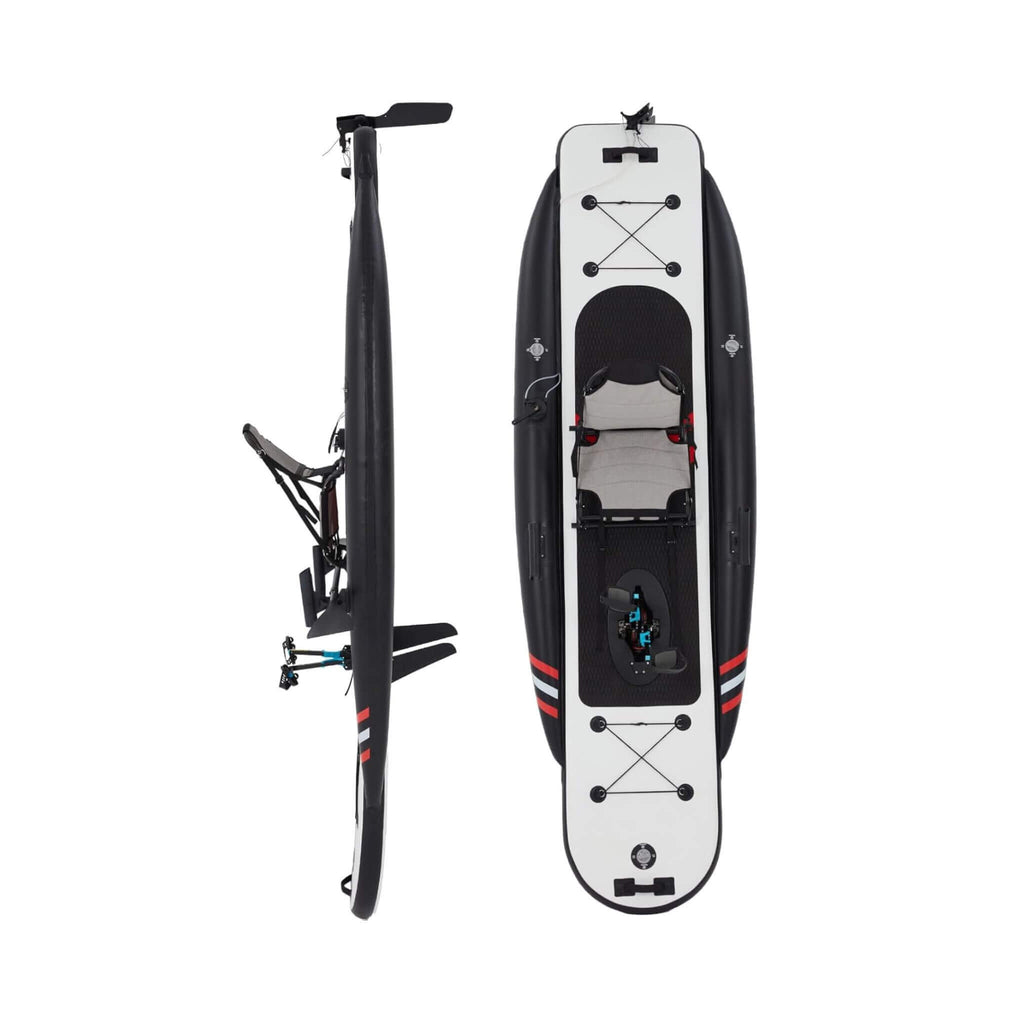 12FT Premium Lightweight Inflatable Fishing Kayak With Pedal System (SAK15079) - Saksby Wholesale - Top And Side View