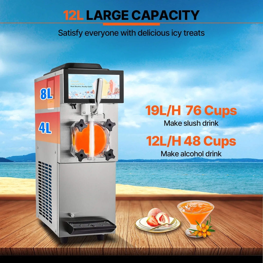 12L Commercial Single Tank Stainless Steel Slushy Machine With Touchscreen (SAK35871) - Saksby Wholesale - Capacity