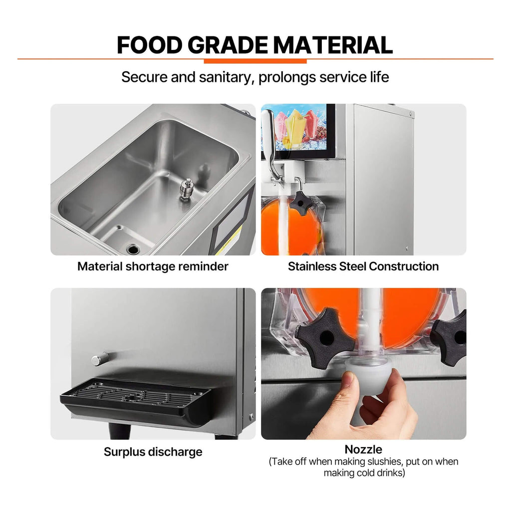 12L Commercial Single Tank Stainless Steel Slushy Machine With Touchscreen (SAK35871) - Saksby Wholesale - Material