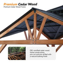 [12X12FT] Alora Premium Outdoor Cedar Wood Hardtop Gazebo With Galvanized Steel Roof (SAK31864) - Saksby Wholesale - Cedar Wood Features View