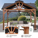 [12X12FT] Alora Premium Outdoor Cedar Wood Hardtop Gazebo With Galvanized Steel Roof (SAK31864) - Saksby Wholesale - Wood Features View