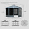 [12X12FT] Large Octagonal Sunroom Solarium With Lockable Sliding Doors And Galvanized Steel Sloping Roof (SAK47843) - Saksby Wholesale - Dimensions
