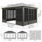 [12X14FT] All-Weather Outdoor Aluminum Sunroom With Galvanized Steel Hardtop Sloping Roof, Lockable Doors, And Moveable PC Screens SAK76831 - Saksby Wholesale - Dimensions