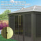 [12X14FT] All-Weather Outdoor Aluminum Sunroom With Galvanized Steel Hardtop Sloping Roof, Lockable Doors, And Moveable PC Screens SAK76831 - Saksby Wholesale - Mesh Screen