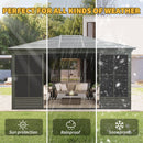 [12X14FT] All-Weather Outdoor Aluminum Sunroom With Galvanized Steel Hardtop Sloping Roof, Lockable Doors, And Moveable PC Screens SAK76831 - Saksby Wholesale - Weather Proof