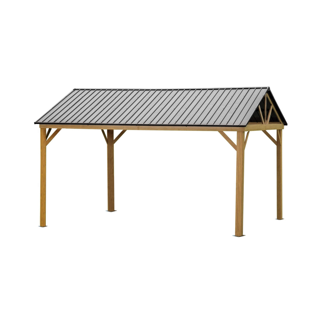 [12X14FT] Alora Hardtop All-Weather Outdoor Gazebo With Galvanized Steel Roof (SAK83261) - Saksby Wholesale - Side View