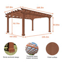 [12X14FT] Outdoor Cedar Wood Patio Pergola With Slatted Trellis Roof (SAK92150) - Saksby Wholesale - Dimensions