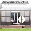 [12x16FT] Extra Large All-Season Outdoor Wall-Mounted Sunroom Solarium With Detachable Polycarbonate Windows And Lockable Sliding Doors (SAK97835) - Saksby Wholesale - Detachable Support Pole