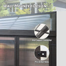 [12x16FT] Extra Large All-Season Outdoor Wall-Mounted Sunroom Solarium With Detachable Polycarbonate Windows And Lockable Sliding Doors (SAK97835) - Saksby Wholesale - Wall Mounted Design