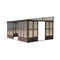 [12x16FT] Extra Large All-Season Outdoor Wall-Mounted Sunroom Solarium With Detachable Polycarbonate Windows And Lockable Sliding Doors (SAK97835) - Saksby Wholesale - White Background