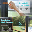 [12x16FT] Extra Large All-Season Outdoor Wall-Mounted Sunroom Solarium With Detachable Polycarbonate Windows And Lockable Sliding Doors (SAK97835) - Saksby Wholesale - Window Features