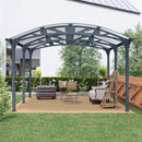 [12X16FT] Large Outdoor Aluminum Arch Carport With Polycarbonate Panels (SAK65820) - Saksby Wholesale - Outdoor Lifestyle