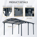 [12X16FT] Large Outdoor Aluminum Arch Carport With Polycarbonate Panels (SAK65820) - Saksby Wholesale - Product Details